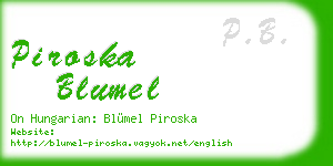 piroska blumel business card