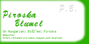 piroska blumel business card